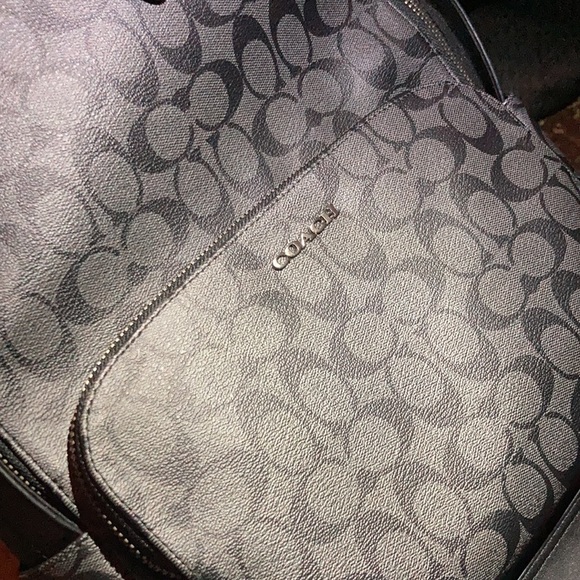 Coach Charc. and black backpack, belt and wallet